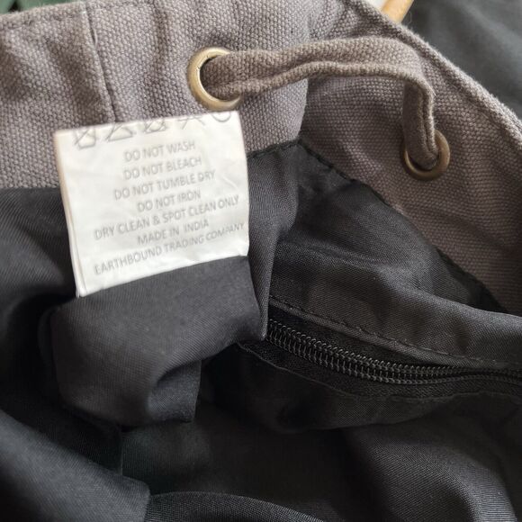 Earthbound Cotton Backpack Gray Bag Keep it Cosmic Embroidered Artsy Hippie BOHO - Picture 6 of 7